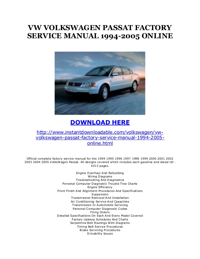 Vw service manual free download